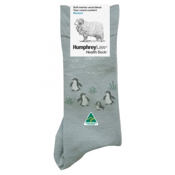 60% Fine Merino Wool Health Sock | Penguin | Silver Grey